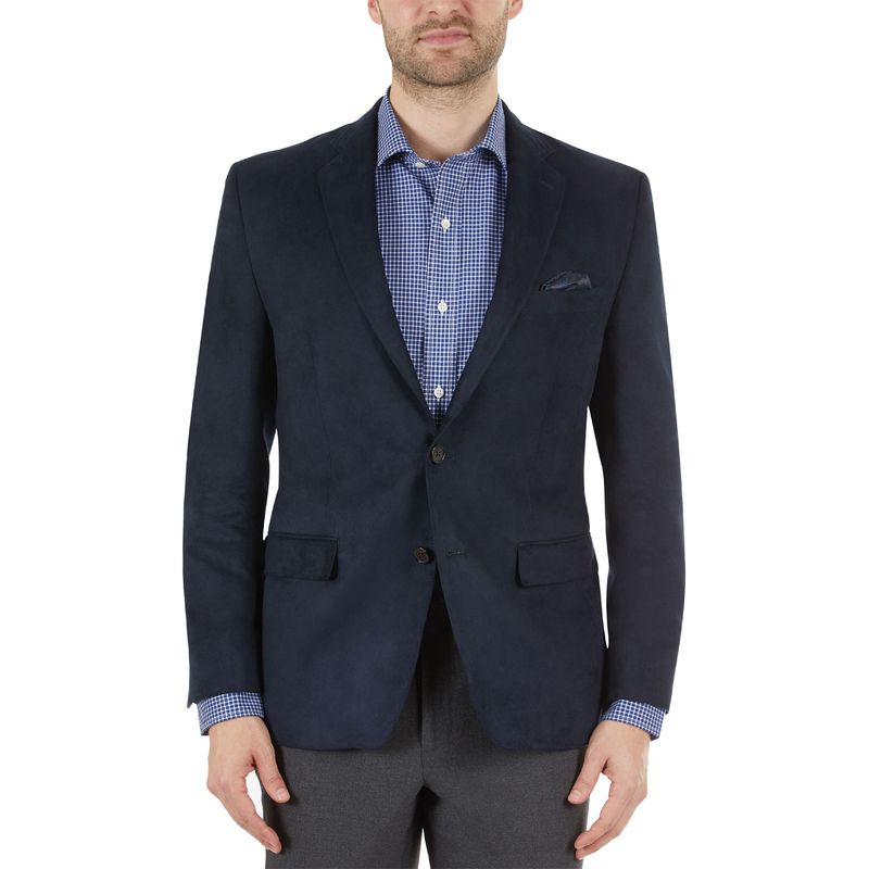 Lauren Ralph Lauren Mens Classic-Fit Faux-Suede Sport Coat 43 Regular Navy - Nwt